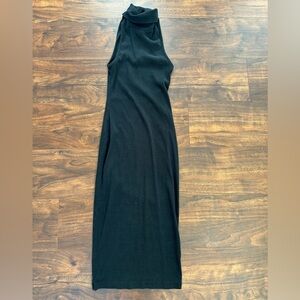 Sleeveless turtle neck dress - midi -‎ black - size s